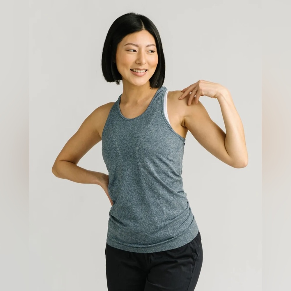 Zyia Active Navy Copper Charged Racerback Seamless Tank size Medium